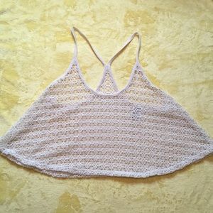 White knitted crop tank from Pink!